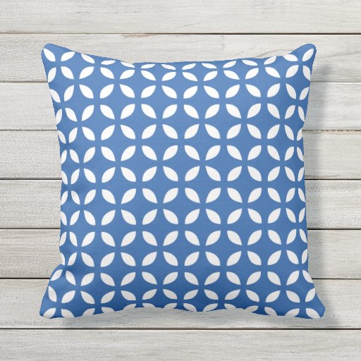 Cobalt Blue Geometric Outdoor Pillows Zazzle