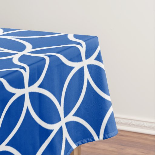 Cobalt Blue Geometric Pattern Tablecloths Tablecloth | Zazzle