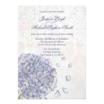 Cobalt blue hydrangea flower wedding invitation