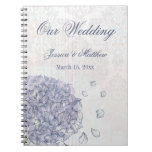 Cobalt blue hydrangea flower wedding planner journals
