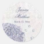 Cobalt blue hydrangea flower wedding stickers
