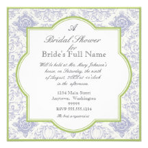 Cobalt Blue Iris Quatrefoil - Bridal Shower Invite