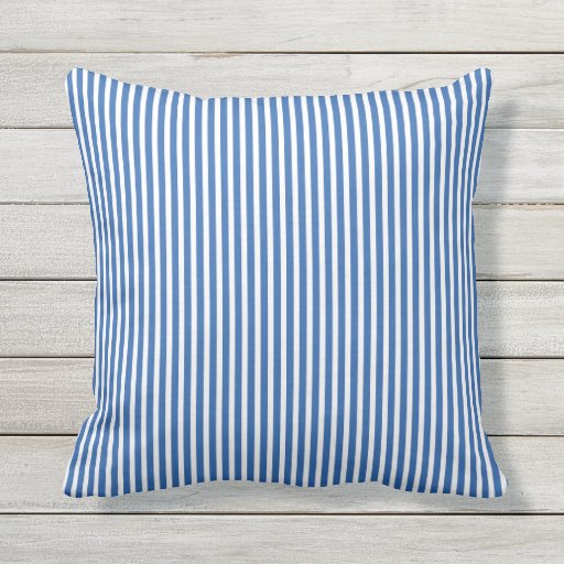 Cobalt Blue Outdoor Pillows Oxford Stripe Zazzle