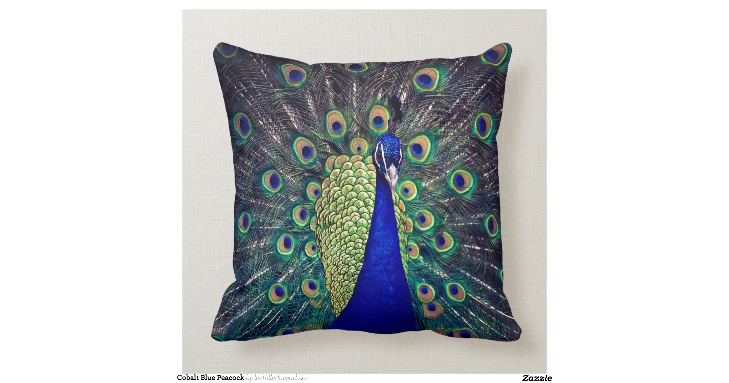 Cobalt Blue Peacock Throw Pillows Zazzle