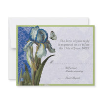 Cobalt Blue Quatrefoil RSVP Responce Cards Personalized Invitations