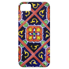 Cobalt Blue Southwestern Tile Design Cool iPhone 5 iPhone 5 Covers