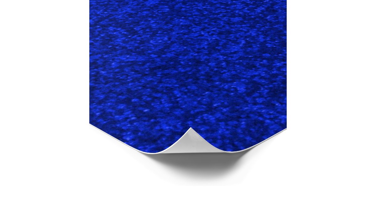 Cobalt Blue Sparkling Glitter Gift Wrapping Paper Poster Zazzle