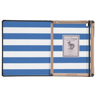 Cobalt Blue Stripes Pattern iPad Folio Cases
