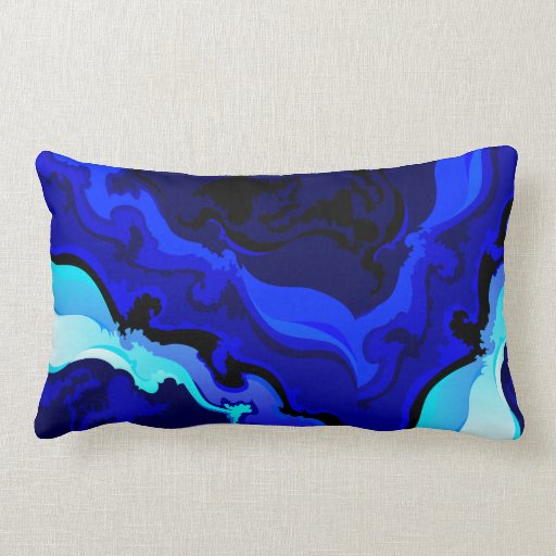 Cobalt Blue Wave Swirl Pillow Design Zazzle