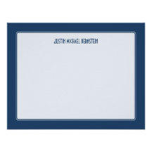 Cobalt Simple Note Custom Invitations