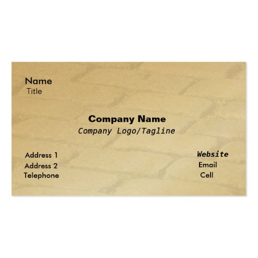 Cobblestone Abstract Business Card (front side)