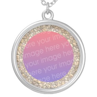 cobblestone photo frame custom jewelry Zazzle_necklace