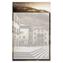 Cobblestone Square Scene Custom Stationery