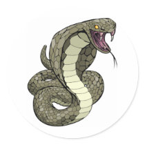 Cobra snake about to strike stickers