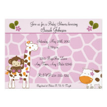 Cocalo Jacana Animals Baby Shower Invitations