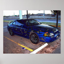 Coche azul impresiones