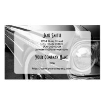 Coche de carreras blanco y negro tarjetas de negocios
