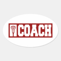 Coche de LaCrosse - rojo Pegatina De Óval