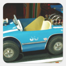 Coche del carrusel de los niños calcomanía cuadradas personalizada
