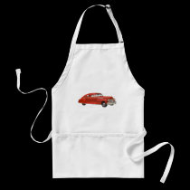 Coche rojo delantales