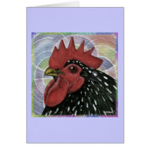 Cochin:  Decorative Rooster Head Cards