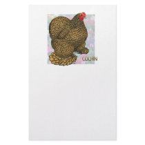 Cochin:  Gold-laced Hen stationery