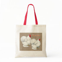 Cochin:  White Bantams Tote Bag