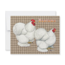 Cochin:  White Bantams Custom Invitations