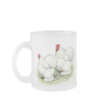 Cochin: White Bantams mugs by diane_jacky Cochin: White Bantams mugs