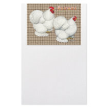 Cochin:  White Bantams Stationery Paper