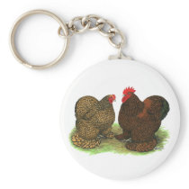 Cochins:  Golden-laced Keychain