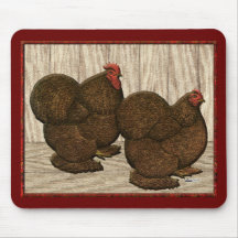 Cochins:  Textured Red Bantams Mousepads