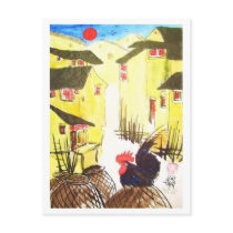 Cock - “Daruma Chabo” - Rooster * Animal ARTcards Postcard