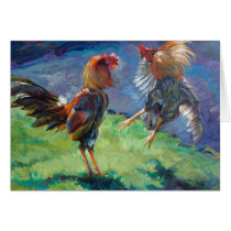 Cock Fight Greeting Card