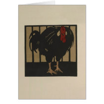 Cock / Rooster in a Cage Greeting Cards