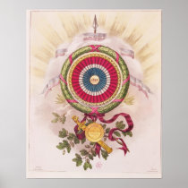Cockade, emblem of 1848 print