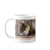 cockatiel bird painting coffee mug