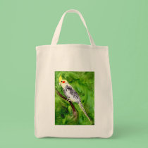 Cockatiel Grocery Tote bags