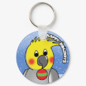 Cockatiel Happy Holidays Keychain by MenagerieMayhem Cockatiel Happy Holidays Keychain