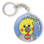 Cockatiel Happy Holidays Keychain