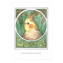 Cockatiel Nouveau posters by itsupintheairart Cockatiel Nouveau posters