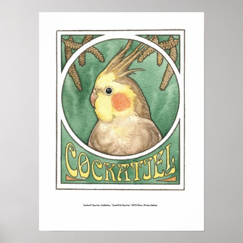 Cockatiel Nouveau posters