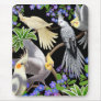 Cockatiels and Flowers Mousepad