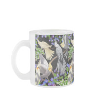 Cockatiels and Forget Me Nots Mug by twopurringcats Cockatiels and Forget Me Nots Mug