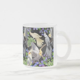 Cockatiels and Forget Me Nots Mug