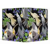 Cockatiels & Forget Me Nots Avery Binder