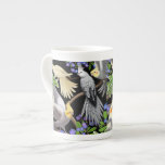 Cockatiels in Forget Me Nots Bone China Mug