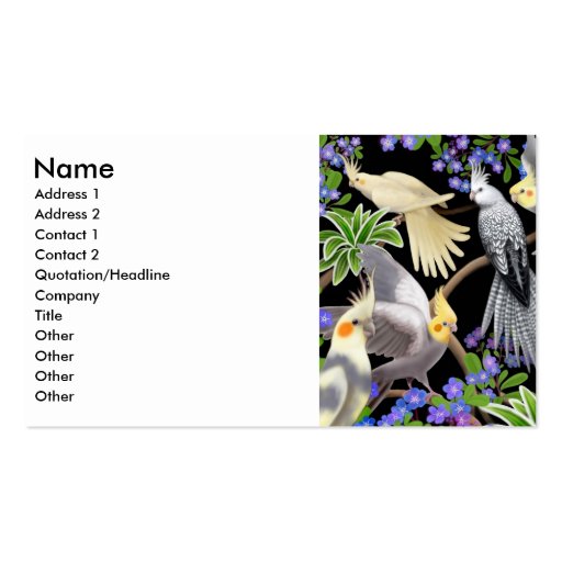 Cockatiels Profile Card Business Card Templates (front side)