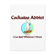 Cockatoo Addict postcards by AnimalShirts Cockatoo Addict postcards
