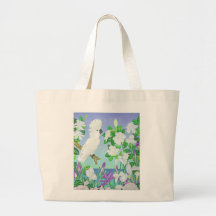 Cockatoo Gardenias and Iris Tote Bag